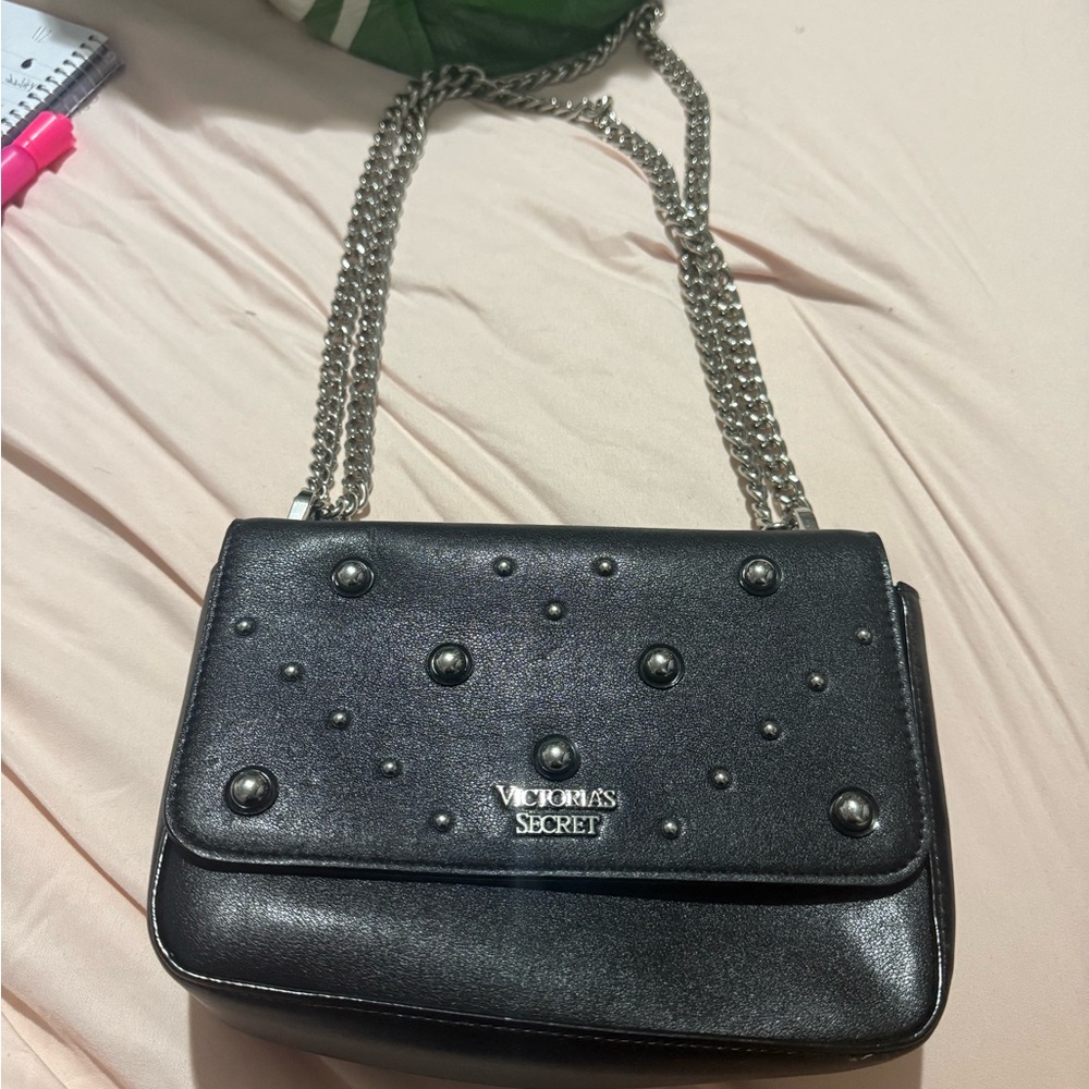 Victoria's Secret Black Studded Crossbody Bag